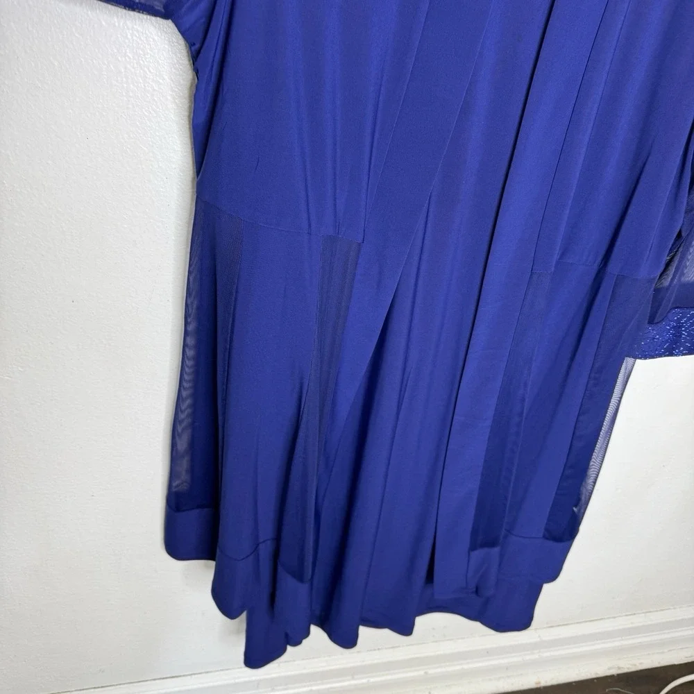 New‎ R And M Richard's Royal Blue Sheer 3/4 Sleeve Jacket And Dress Womens 1X